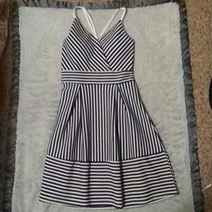 Navy blue and white dress